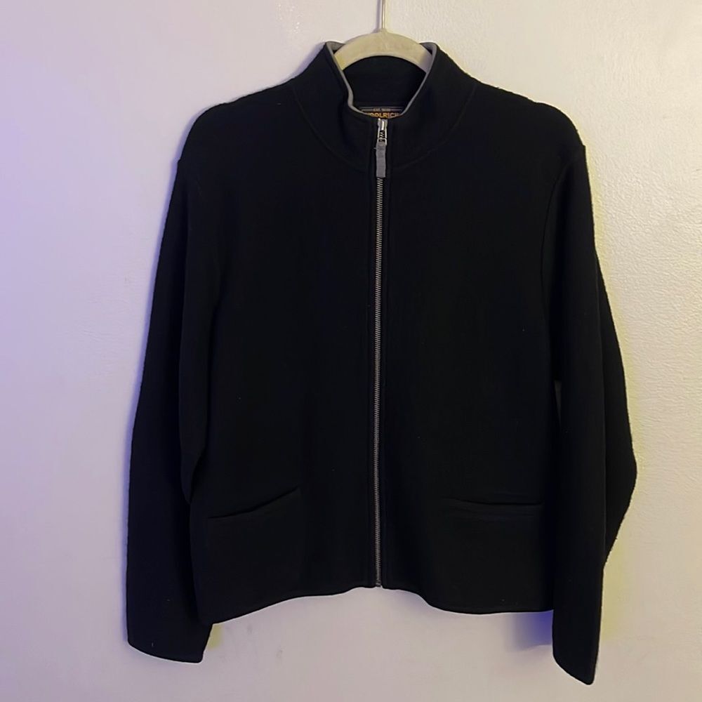 Vintage Woolrich 100% wool blazer zippered pockets black - Picture 4 of 12